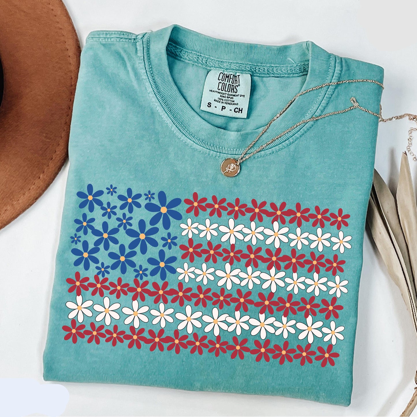 Floral American Flag Shirt
