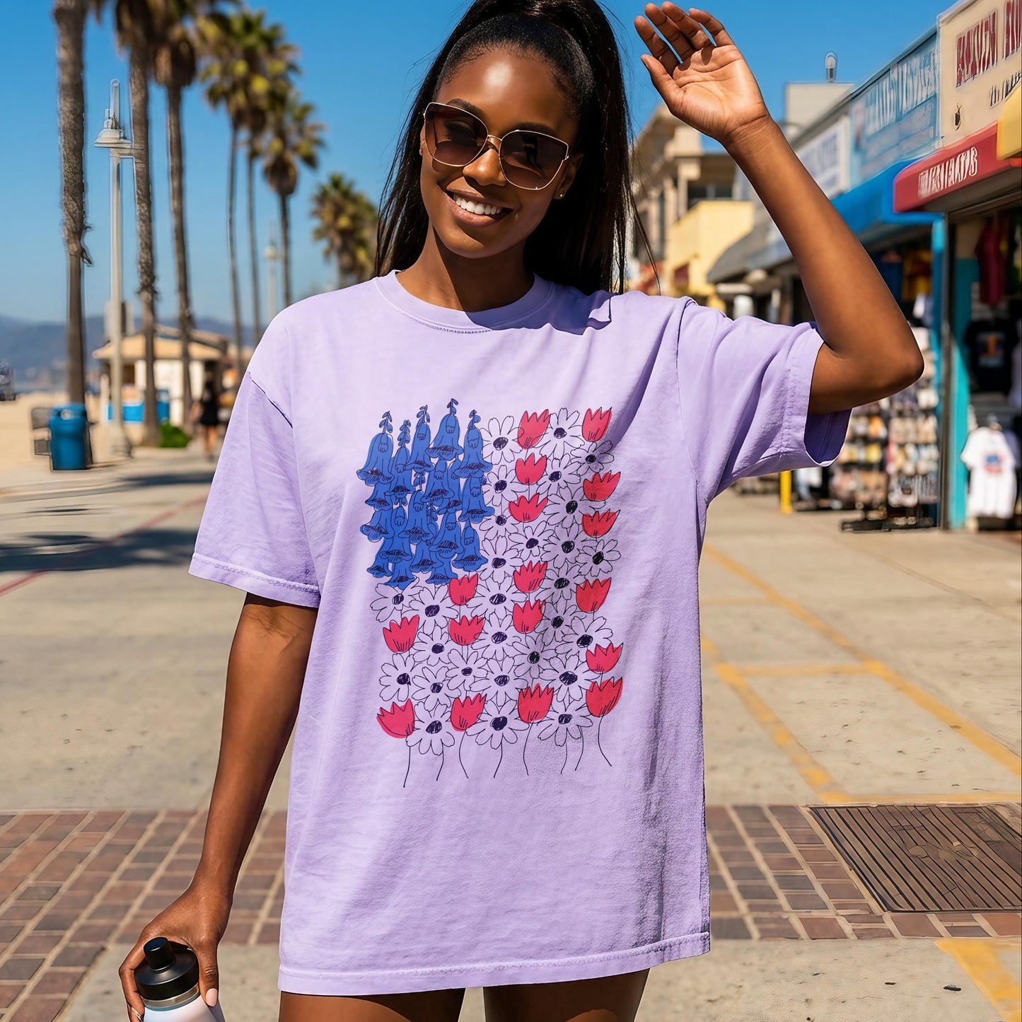 Fourth of July Daisy Tulip T-Shirt