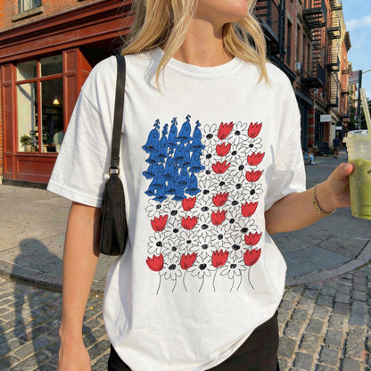 Fourth of July Daisy Tulip T-Shirt