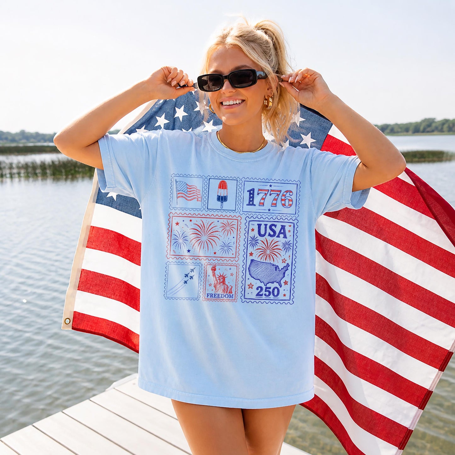 Patriotic Stamp Shirt