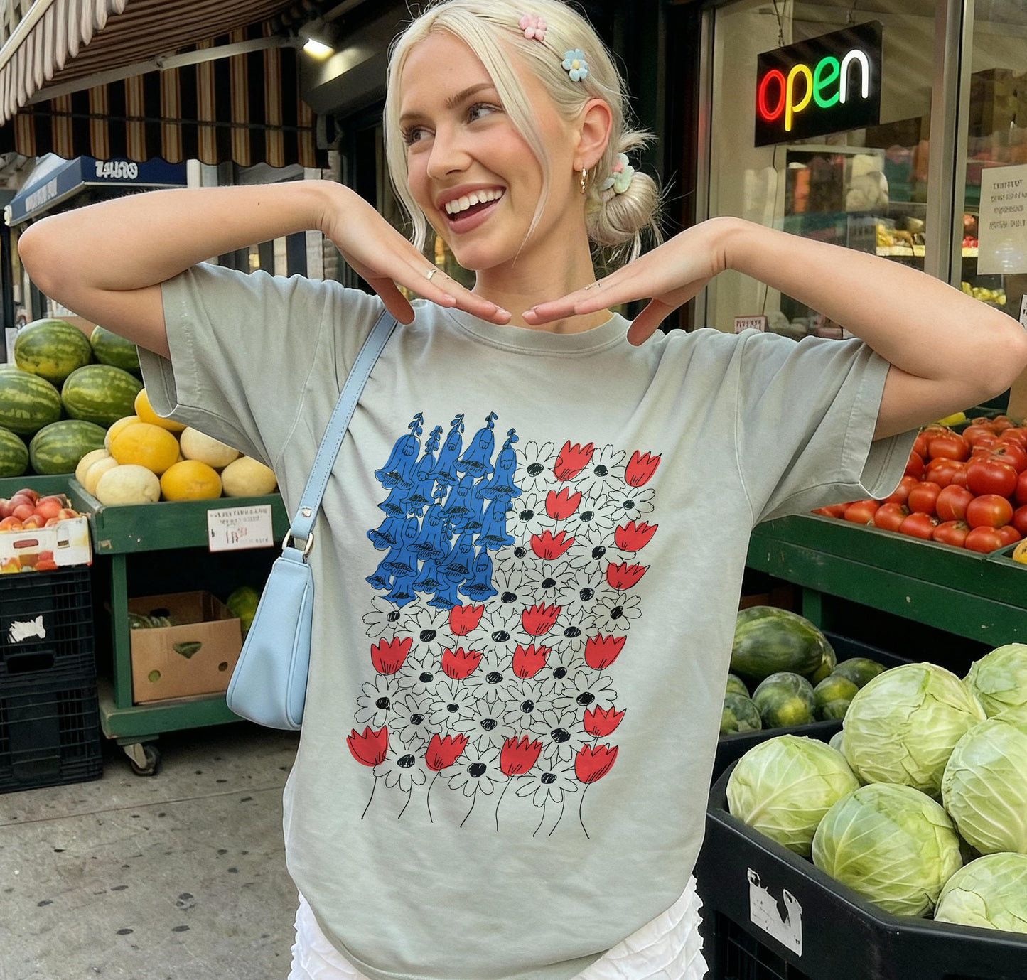 Fourth of July Daisy Tulip T-Shirt