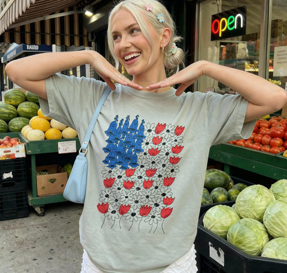 Fourth of July Daisy Tulip T-Shirt