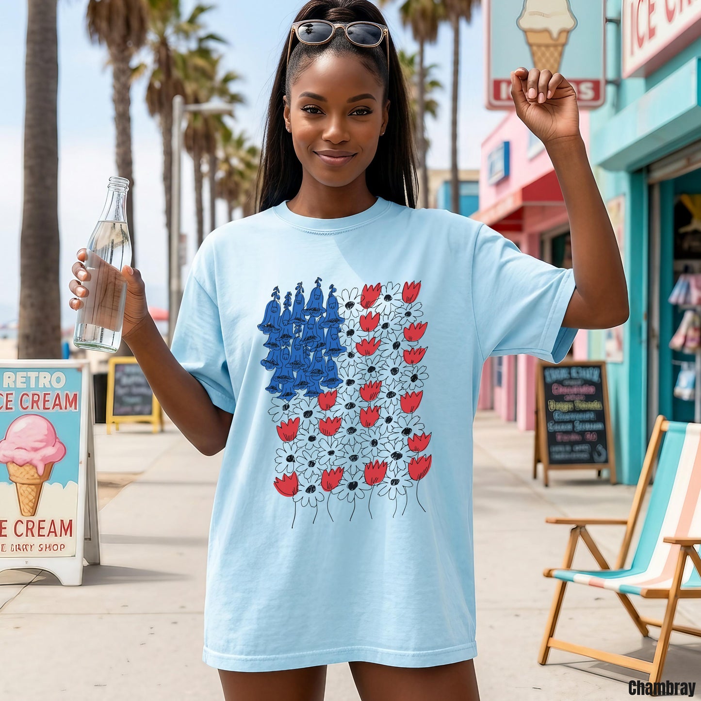 Fourth of July Daisy Tulip T-Shirt