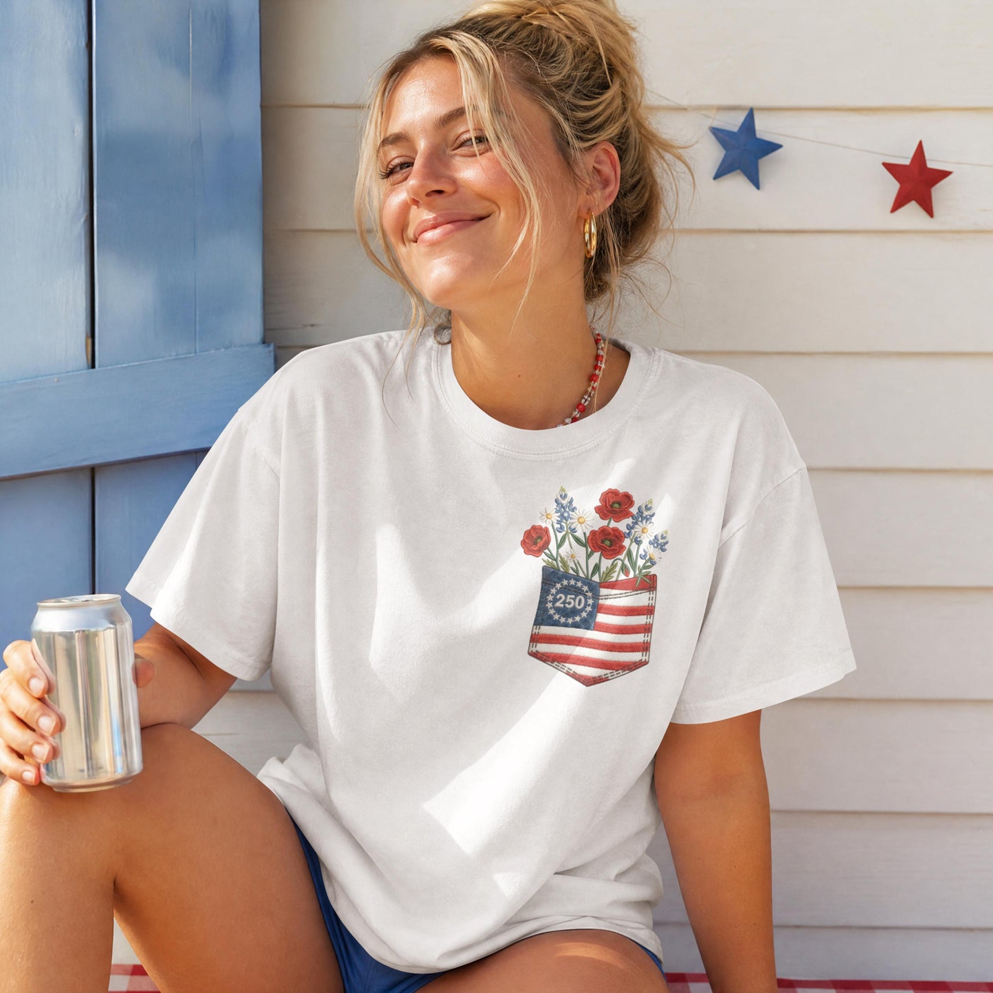 Floral American Flag T-Shirt