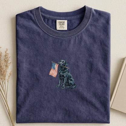 Black Labrador American Flag Shirt