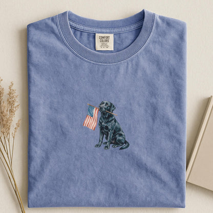 Black Labrador American Flag Shirt