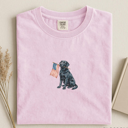 Black Labrador American Flag Shirt
