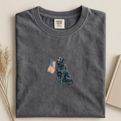 Black Labrador American Flag Shirt
