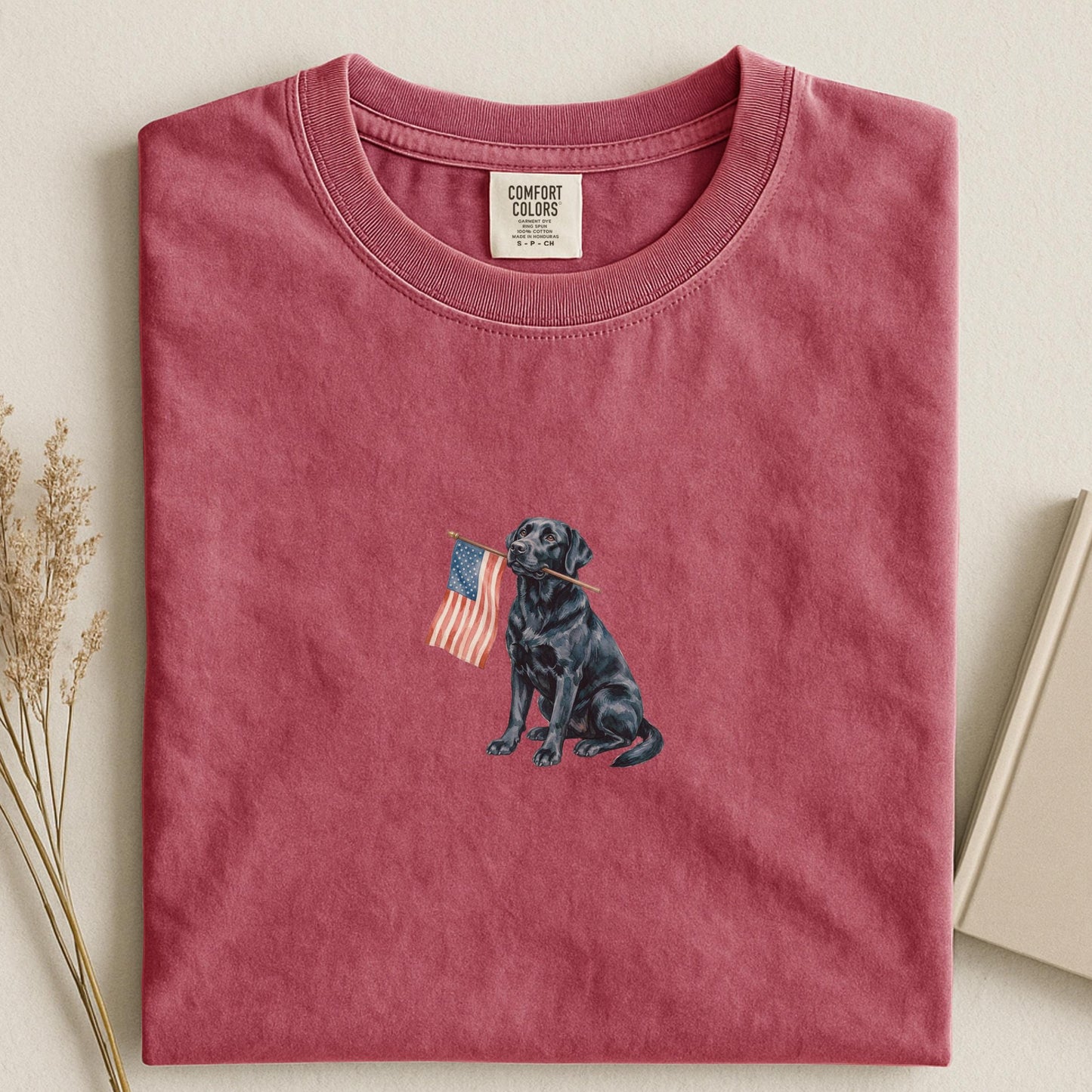 Black Labrador American Flag Shirt