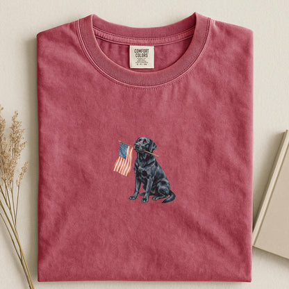 Black Labrador American Flag Shirt