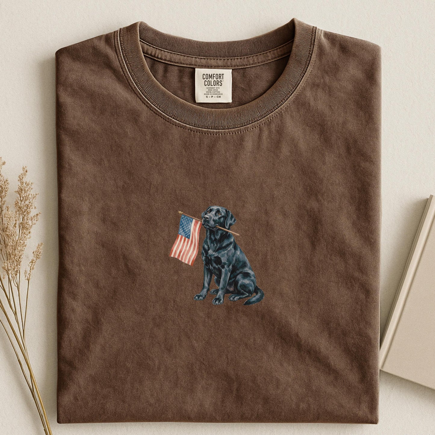 Black Labrador American Flag Shirt