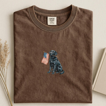 Black Labrador American Flag Shirt