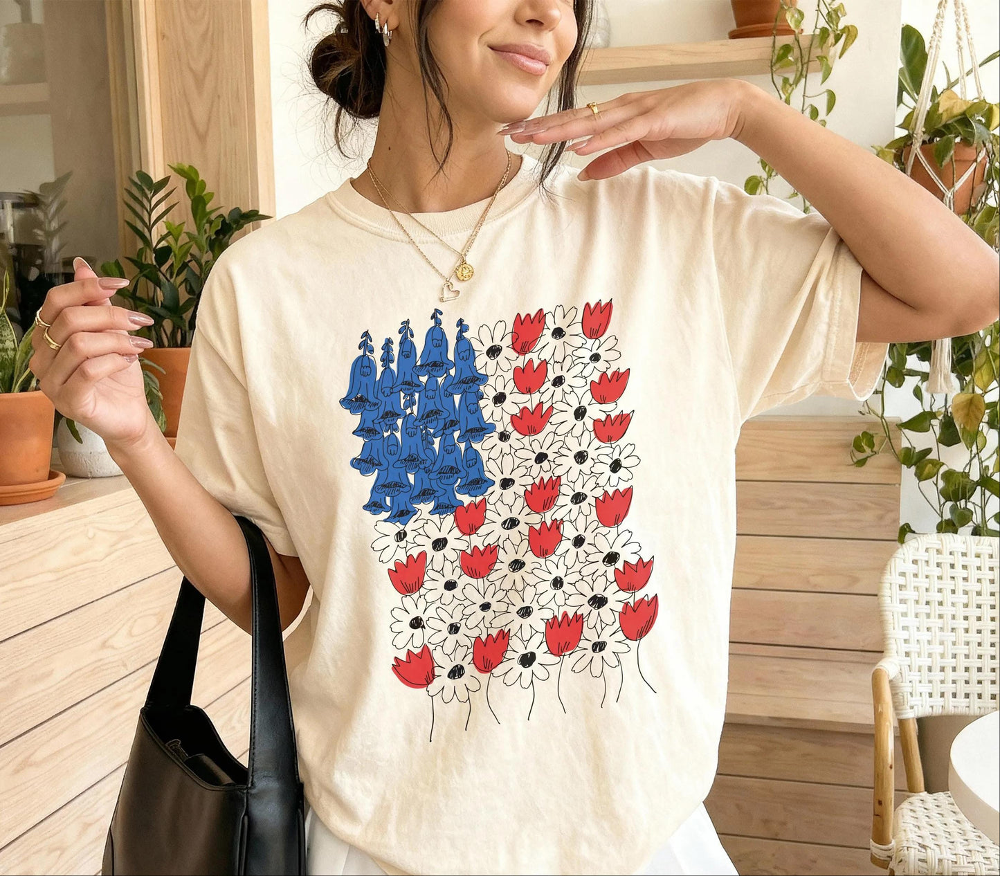 Fourth of July Daisy Tulip T-Shirt