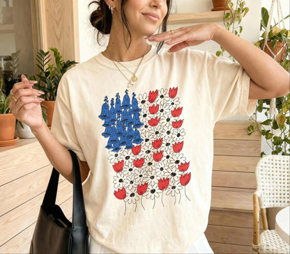 Fourth of July Daisy Tulip T-Shirt