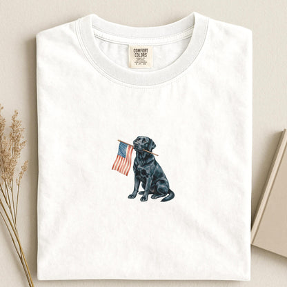 Black Labrador American Flag Shirt