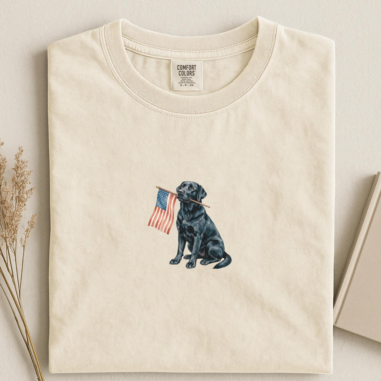 Black Labrador American Flag Shirt