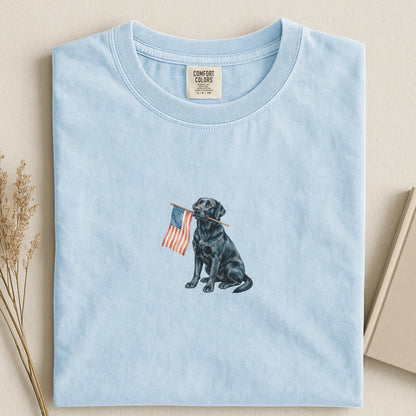 Black Labrador American Flag Shirt