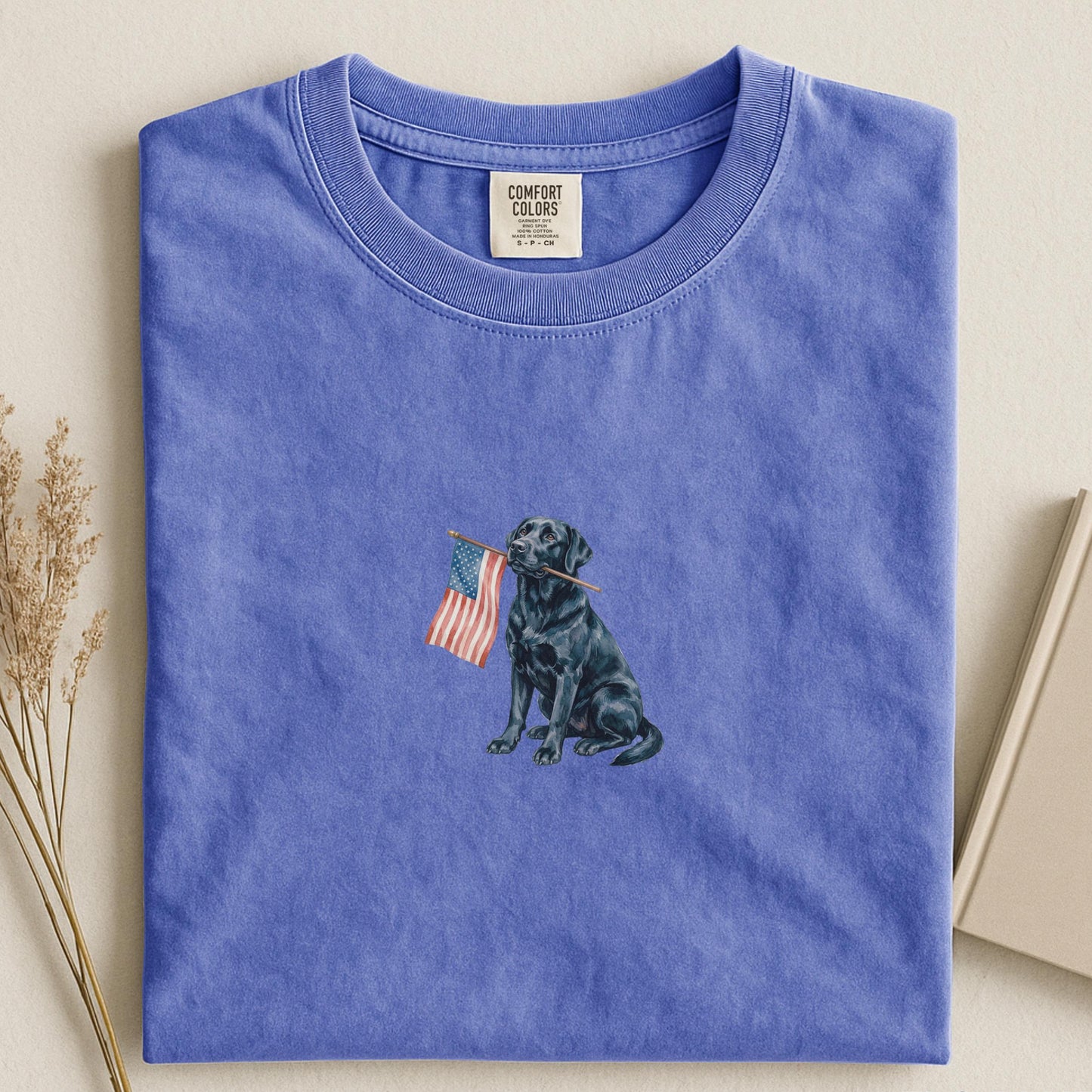 Black Labrador American Flag Shirt