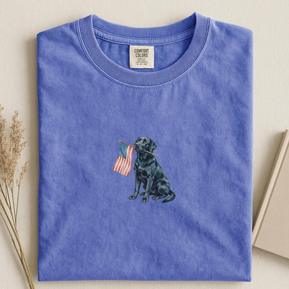 Black Labrador American Flag Shirt